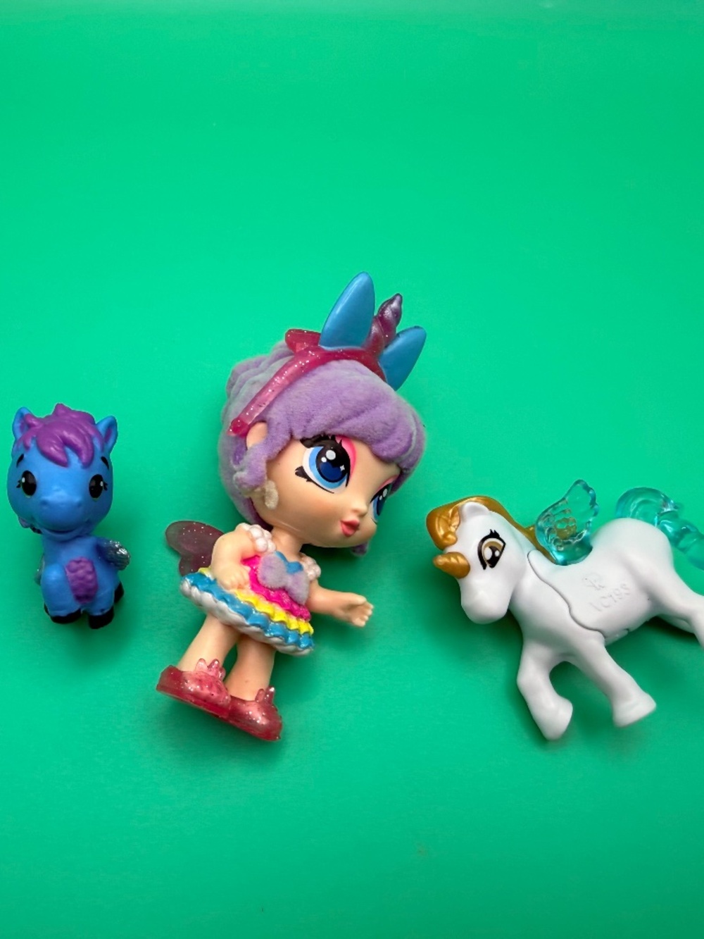 Mixed Unicorn Fairy Doll & Mini Pony Figures Toy Lot of 3